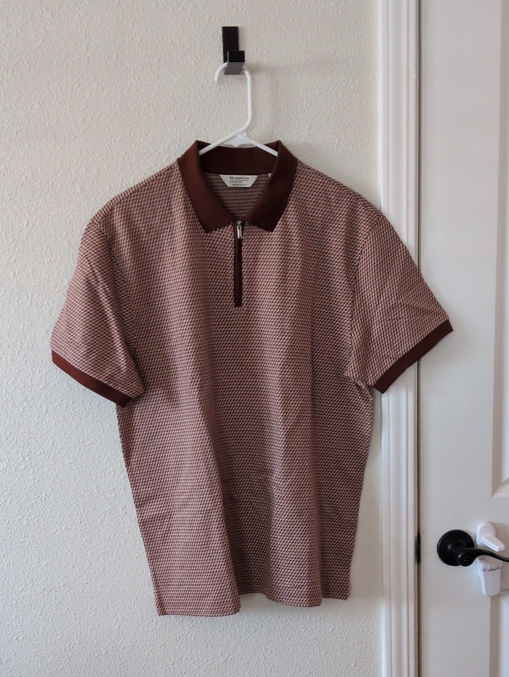 Next Burgundy Geo Pattern Polo Shirt